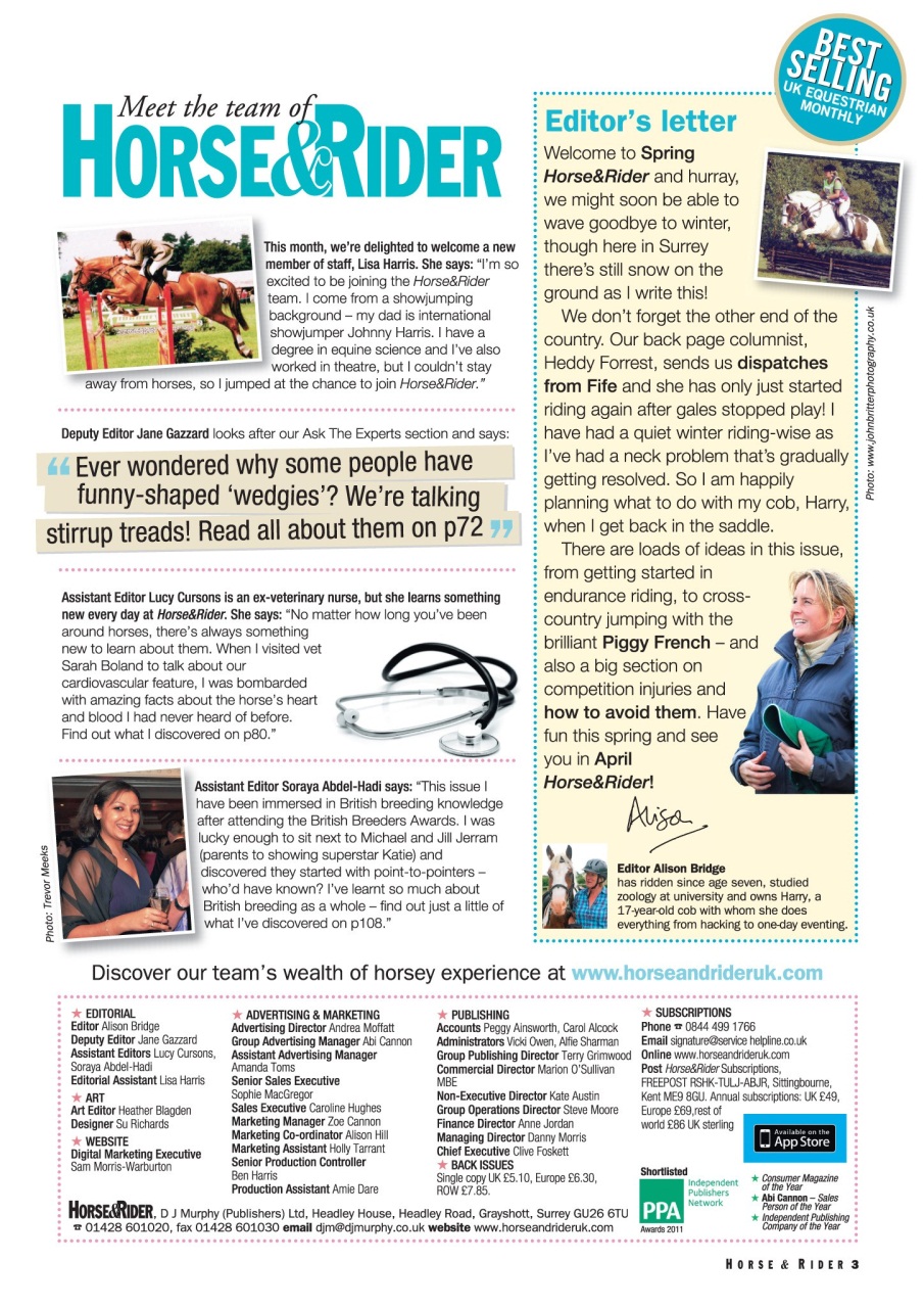 Horse&Rider Magazine - UK equestrian magazine for Horse and Rider Preview Pages