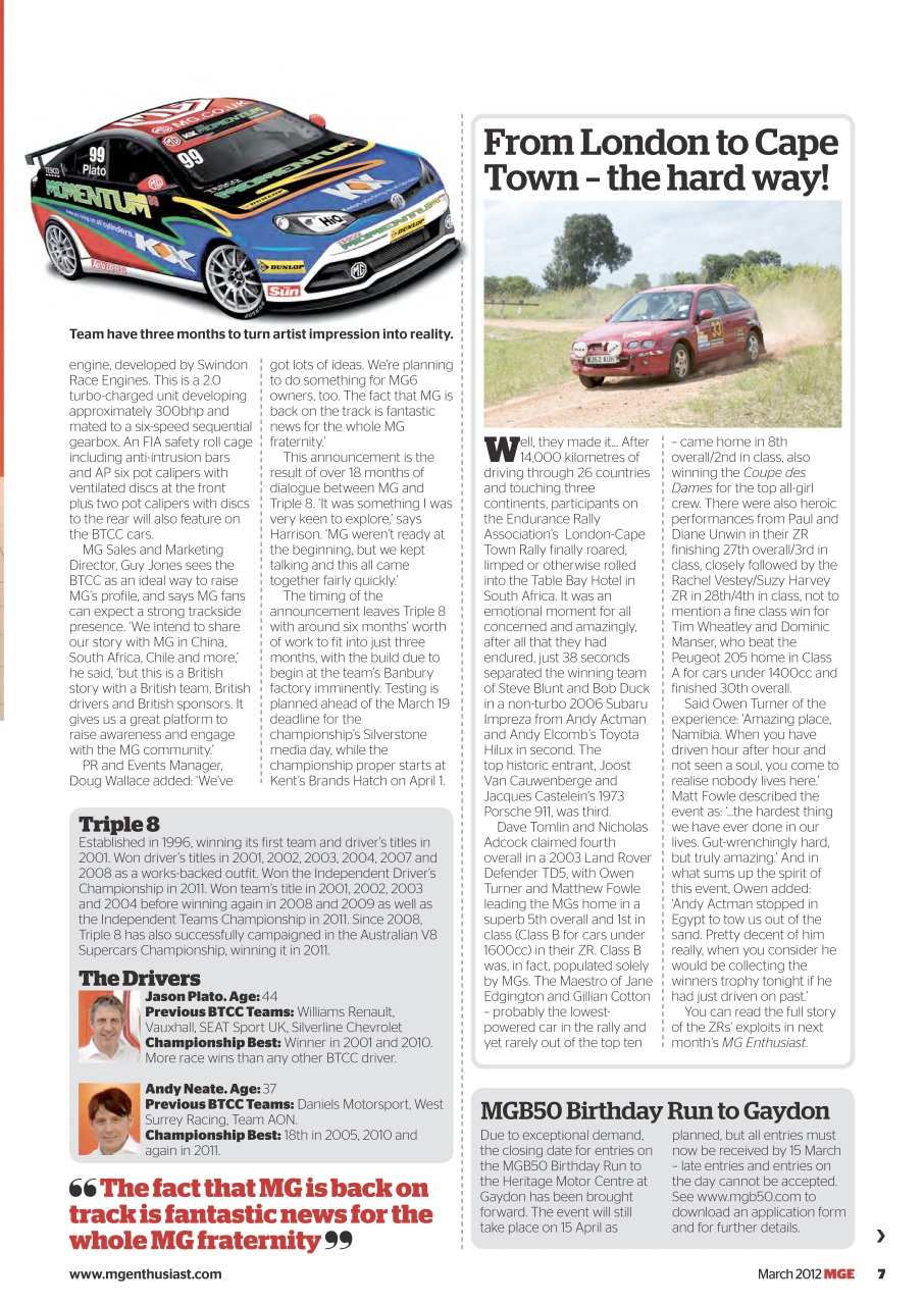 MG Enthusiast Preview Pages