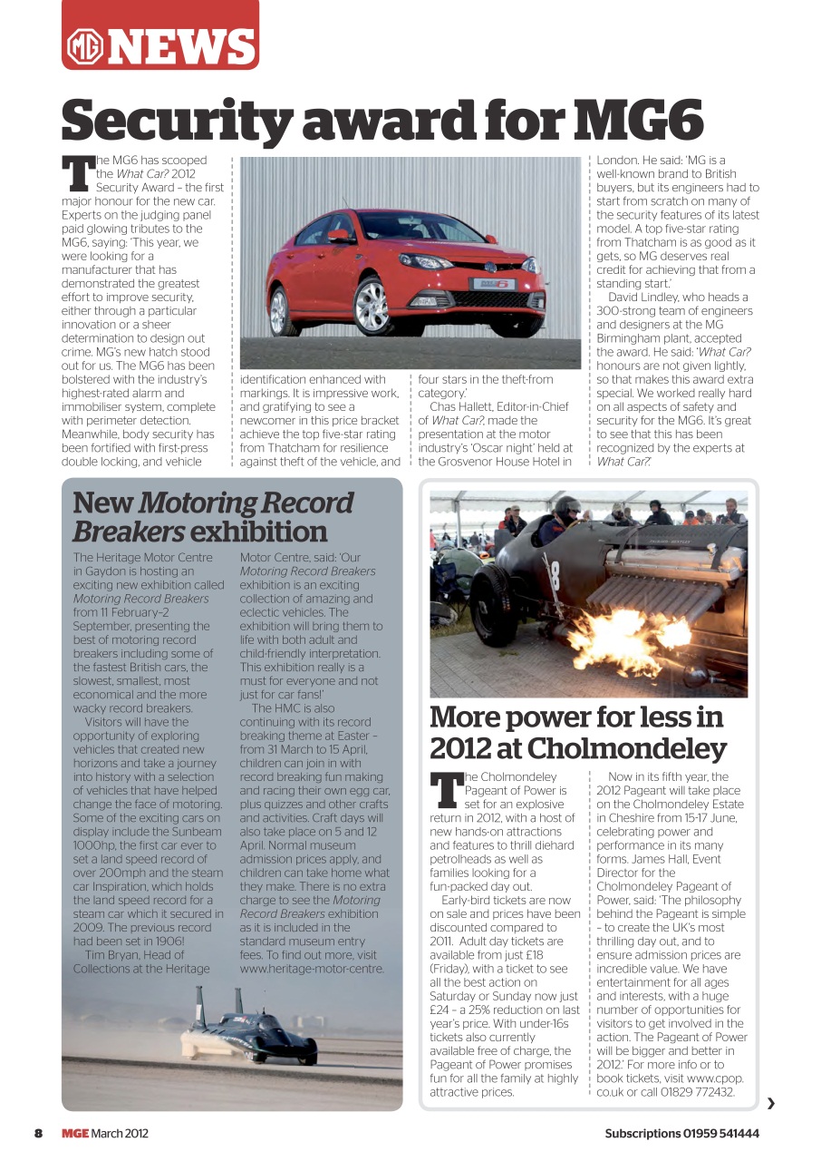 MG Enthusiast Preview Pages