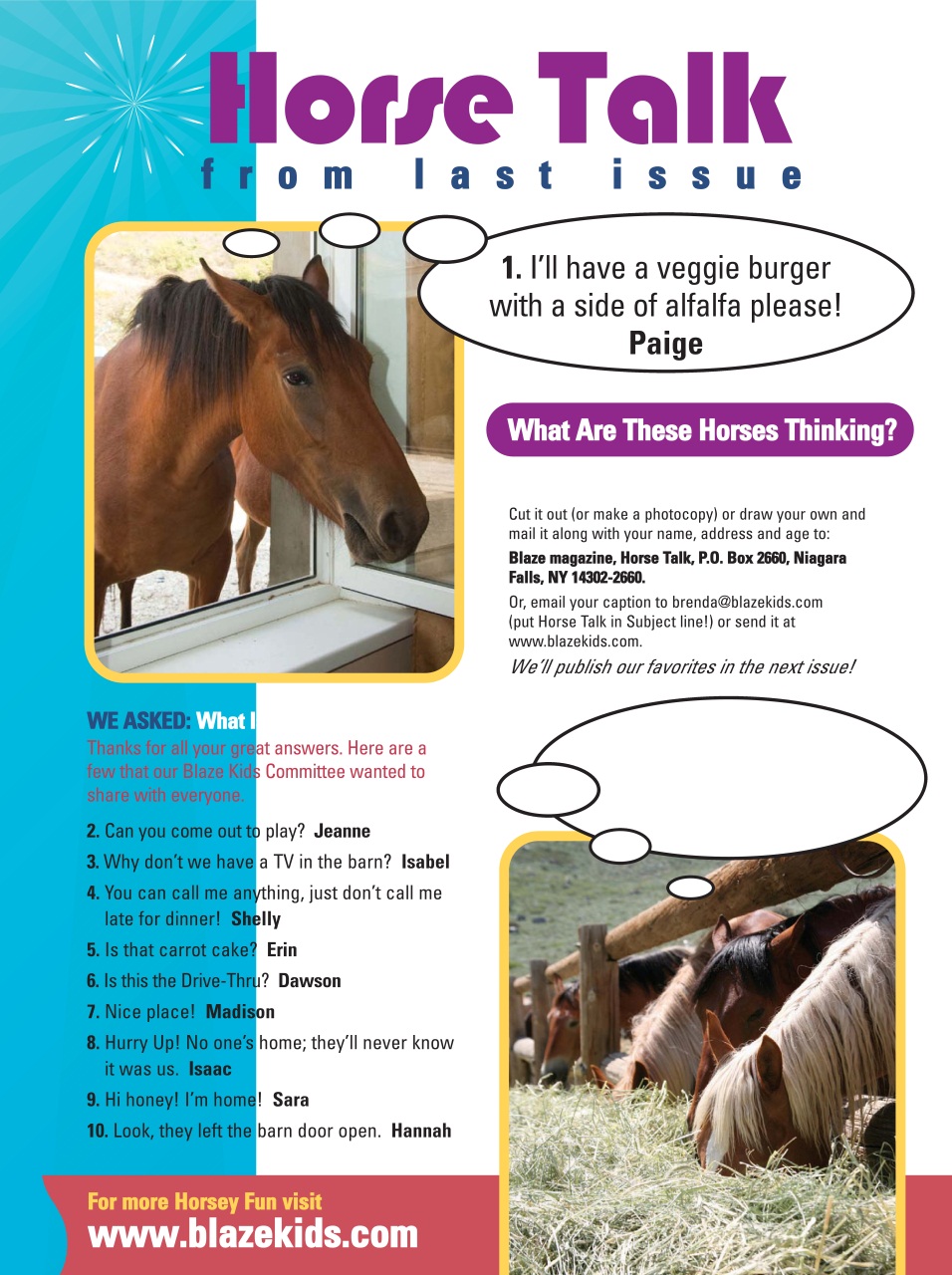 Blaze Magazine For Horse Crazy Kids Preview Pages