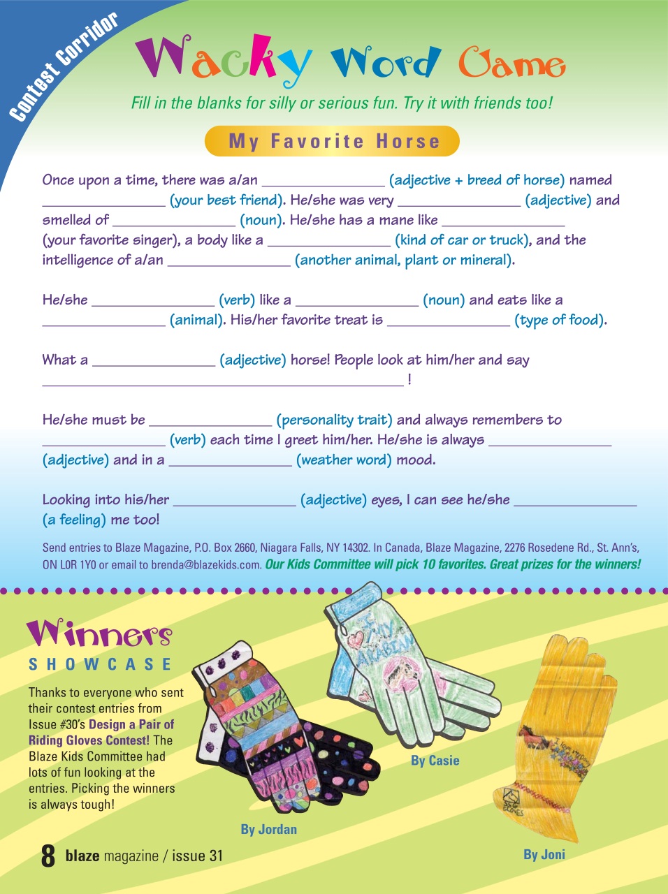 Blaze Magazine For Horse Crazy Kids Preview Pages