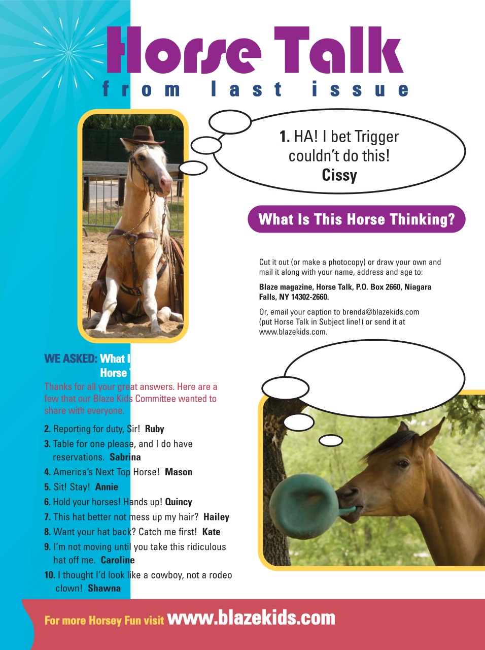 Blaze Magazine For Horse Crazy Kids Preview Pages