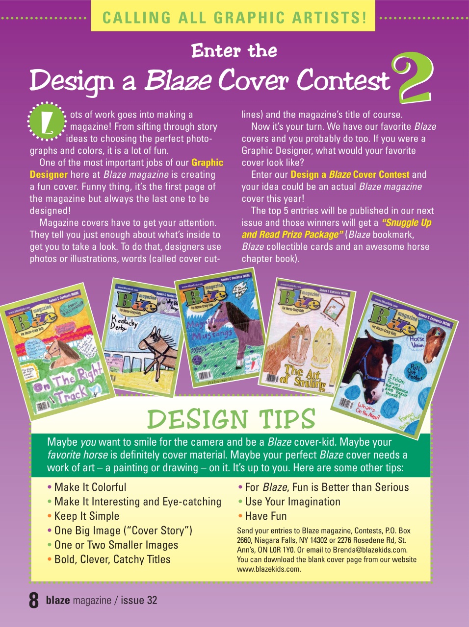 Blaze Magazine For Horse Crazy Kids Preview Pages