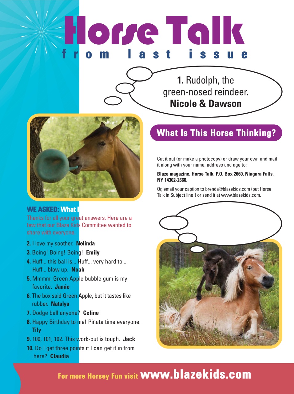 Blaze Magazine For Horse Crazy Kids Preview Pages