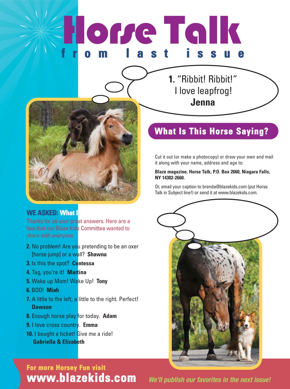 Blaze Magazine For Horse Crazy Kids Preview Pages