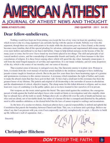 American Atheist issue 2nd Quarter 2011