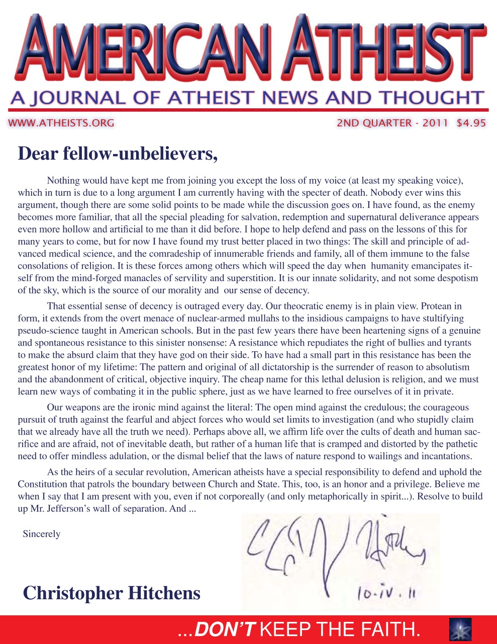 American Atheist Preview Pages