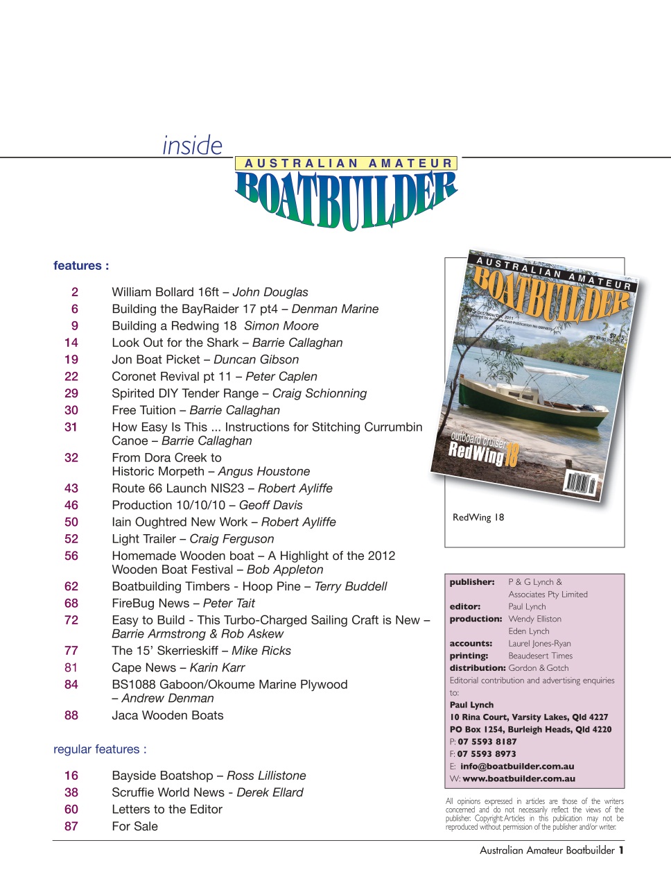 Australian Amateur Boat Builder Preview Pages