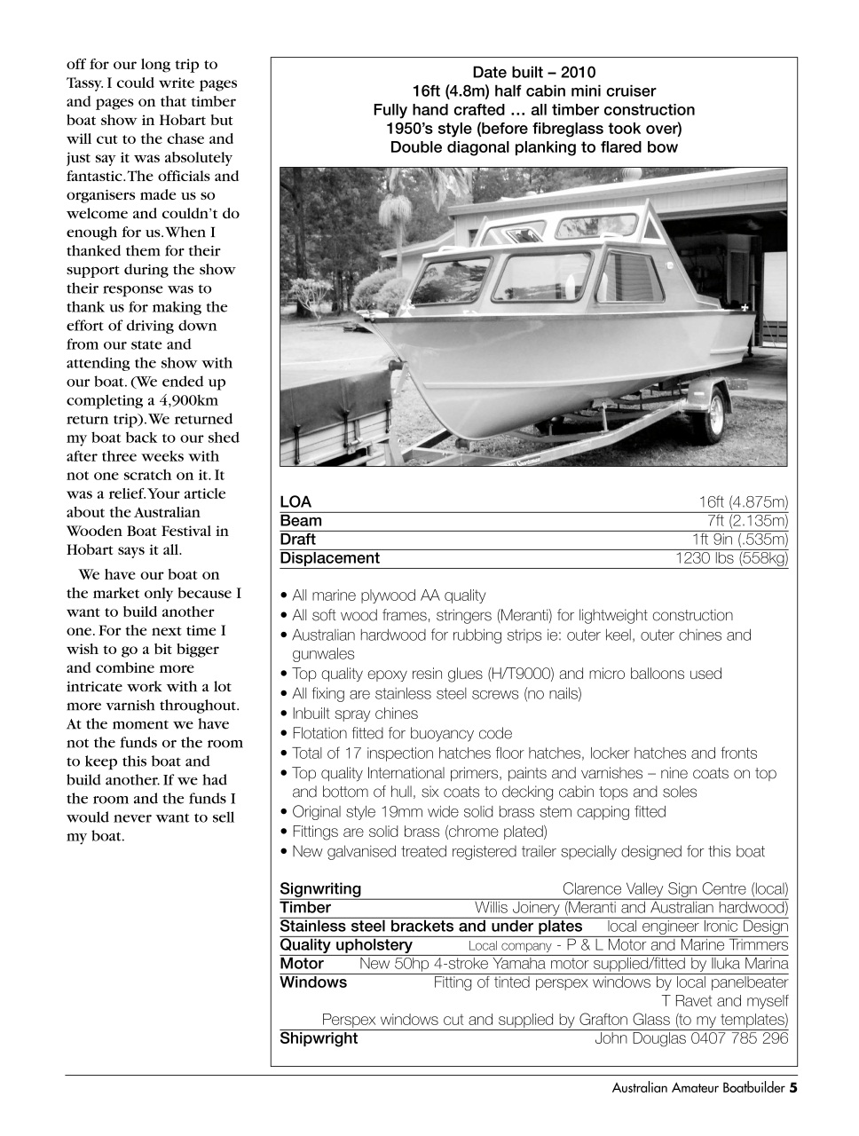 Australian Amateur Boat Builder Preview Pages