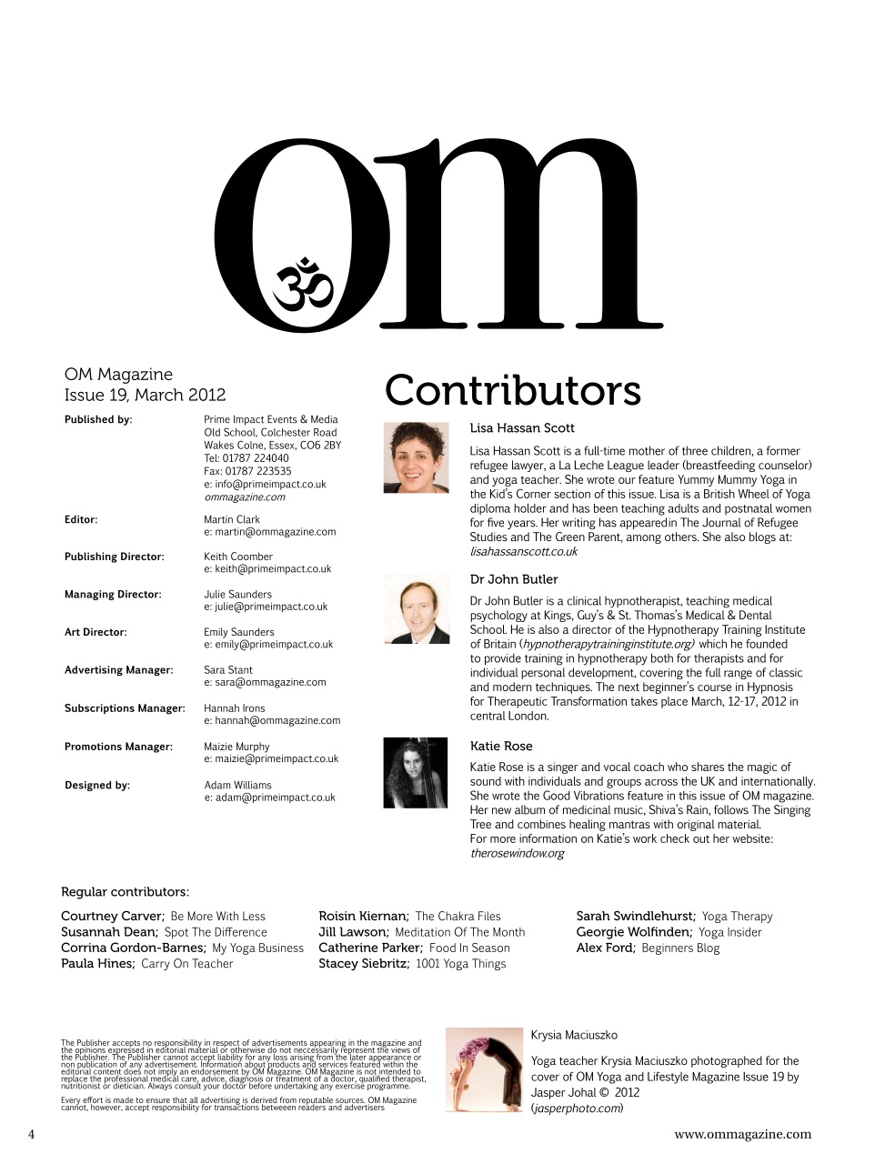 OM Yoga Magazine Preview Pages