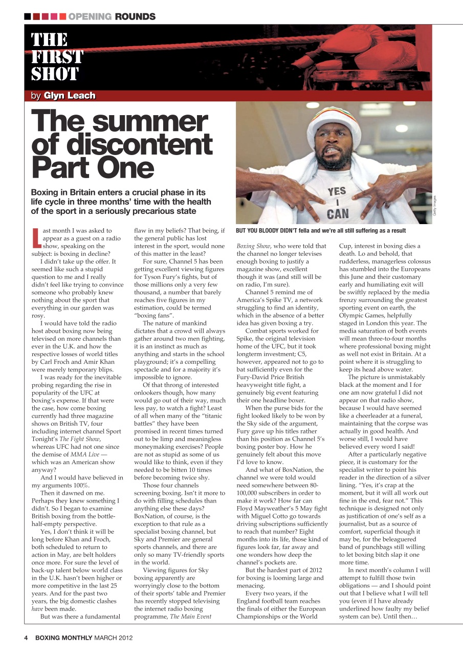 Boxing Monthly Preview Pages
