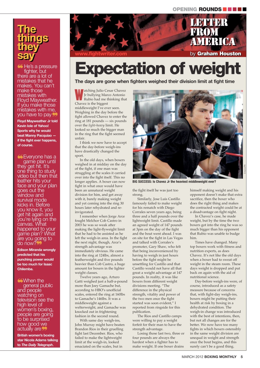 Boxing Monthly Preview Pages