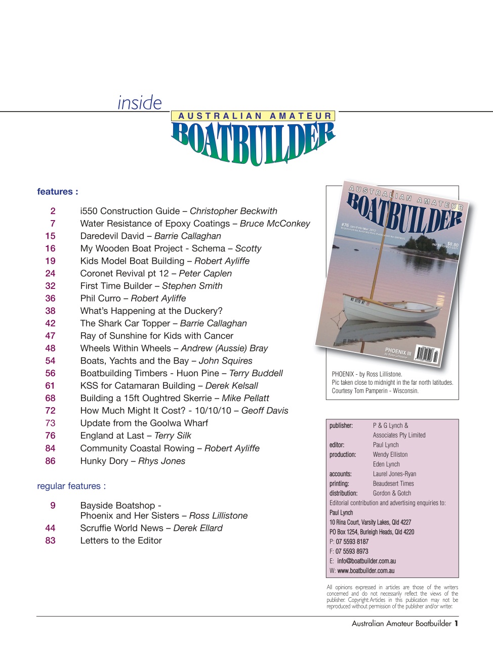 Australian Amateur Boat Builder Preview Pages