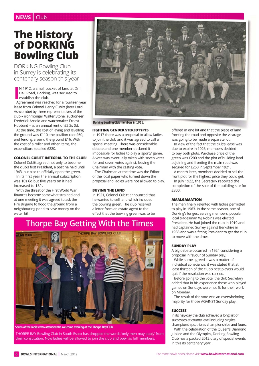 Bowls International Preview Pages