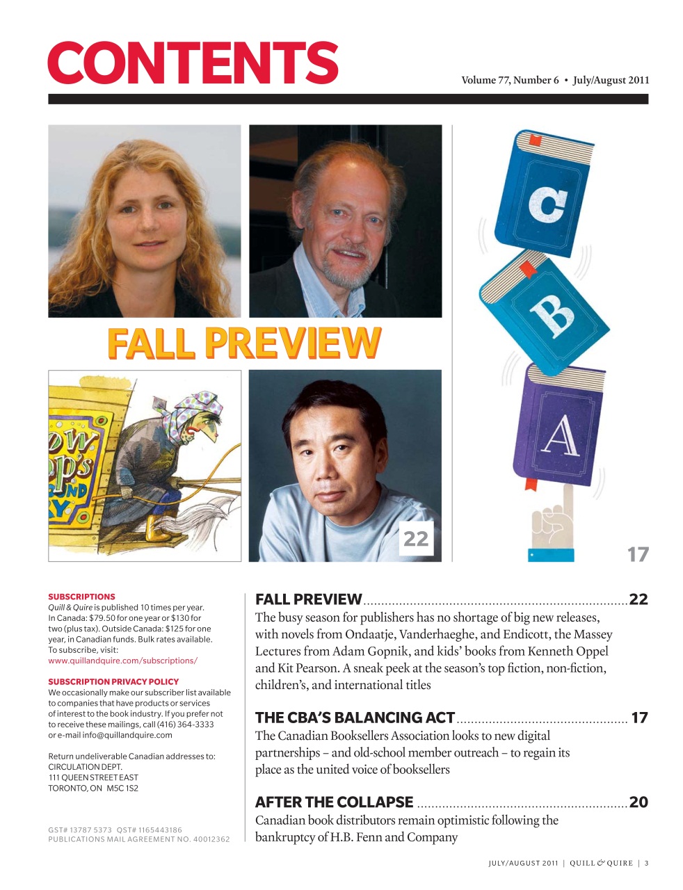 Quill & Quire Preview Pages