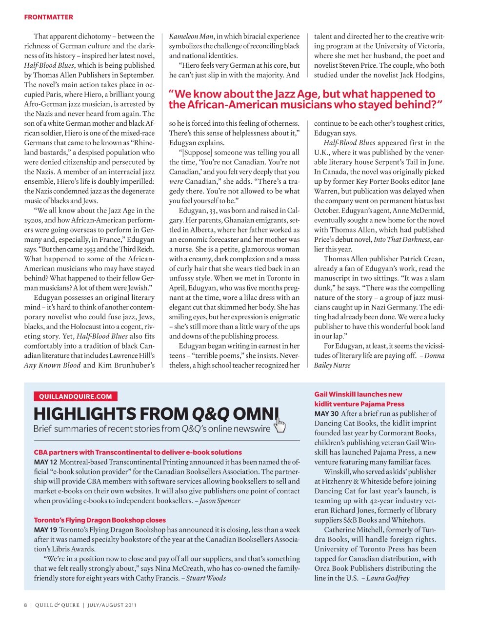 Quill & Quire Preview Pages