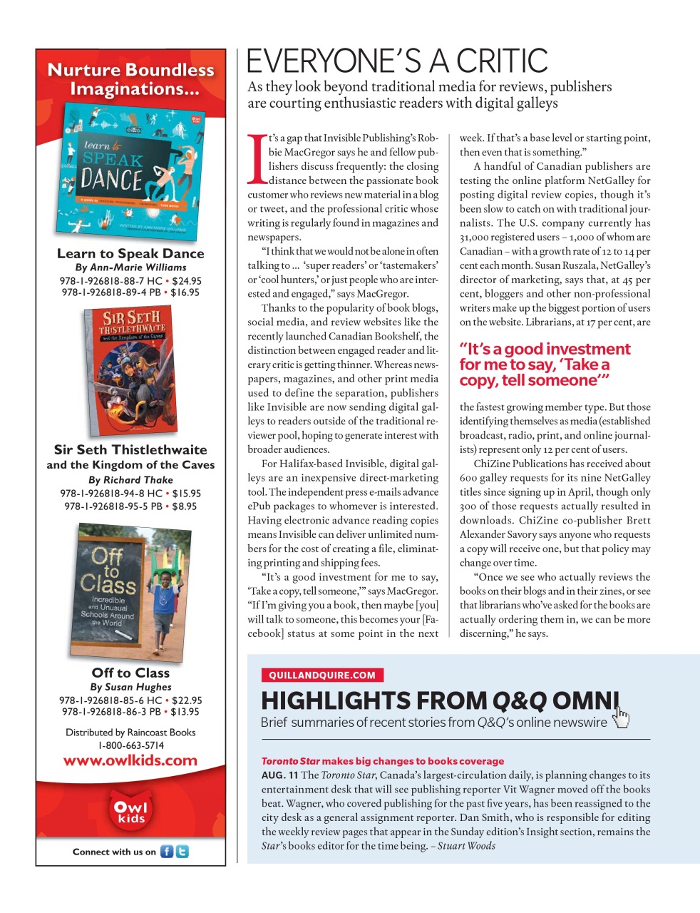 Quill & Quire Preview Pages