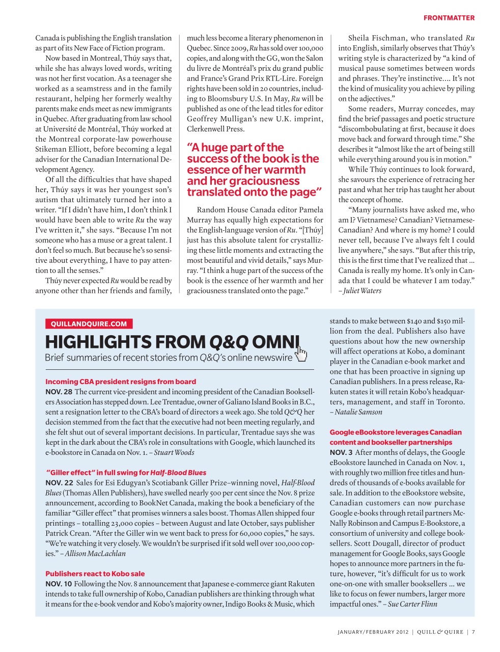 Quill & Quire Preview Pages