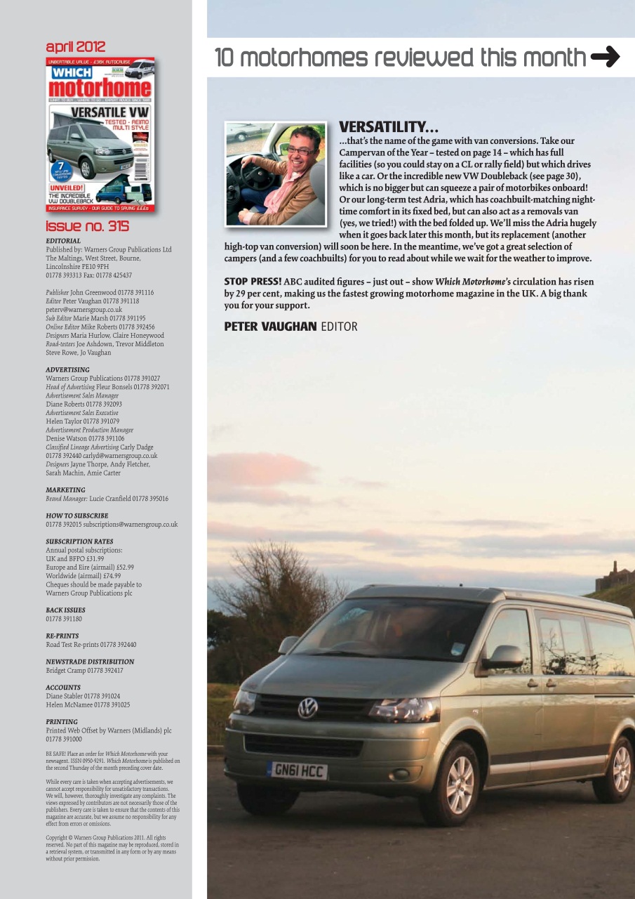 What Motorhome magazine Preview Pages