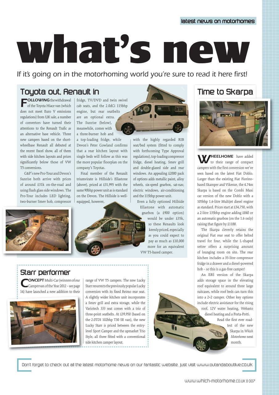 What Motorhome magazine Preview Pages