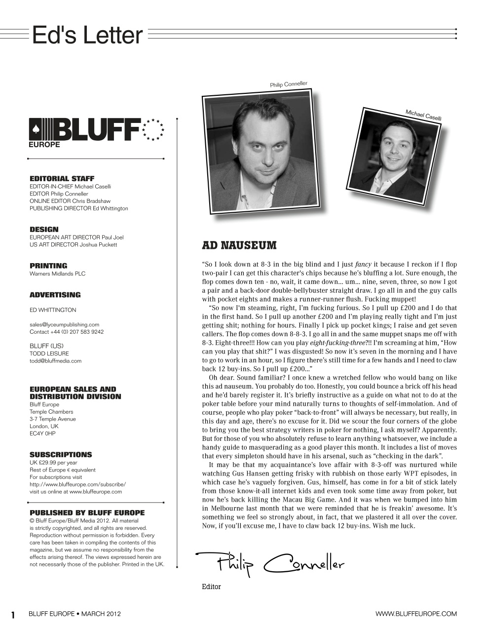 Bluff Europe Preview Pages
