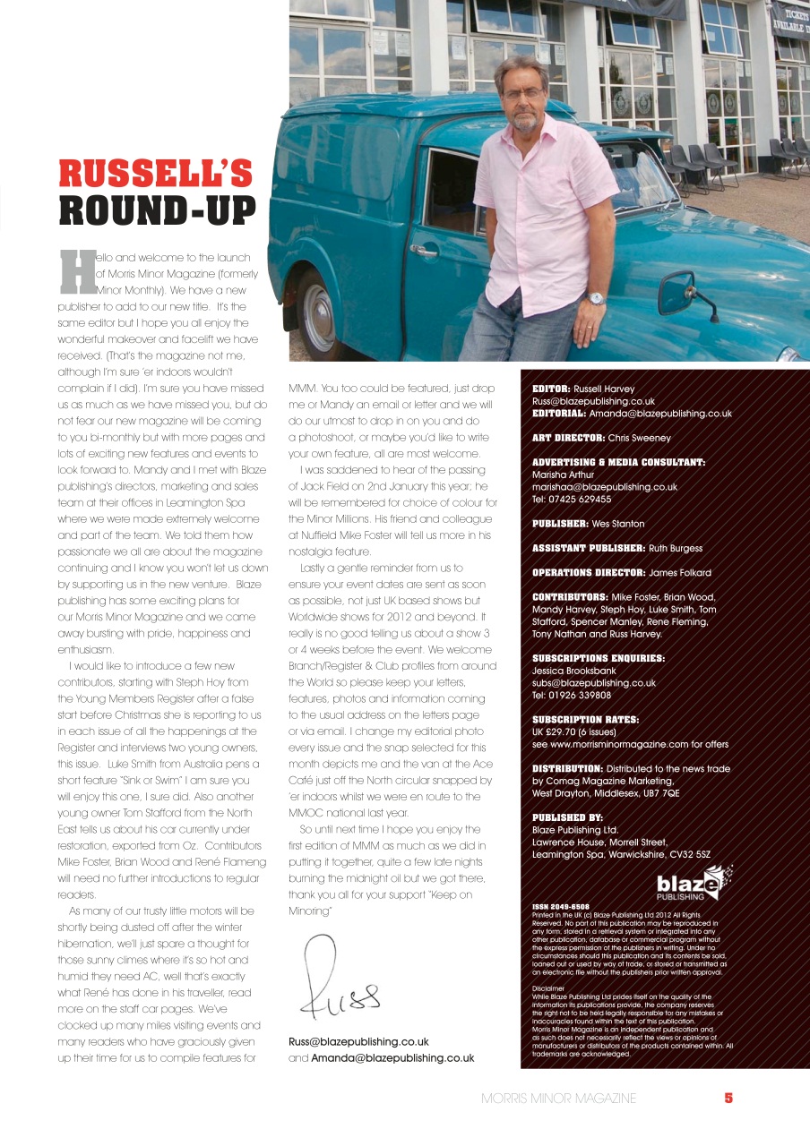 Morris Minor Magazine Preview Pages