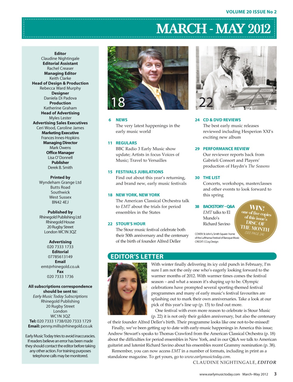 Early Music Today Preview Pages