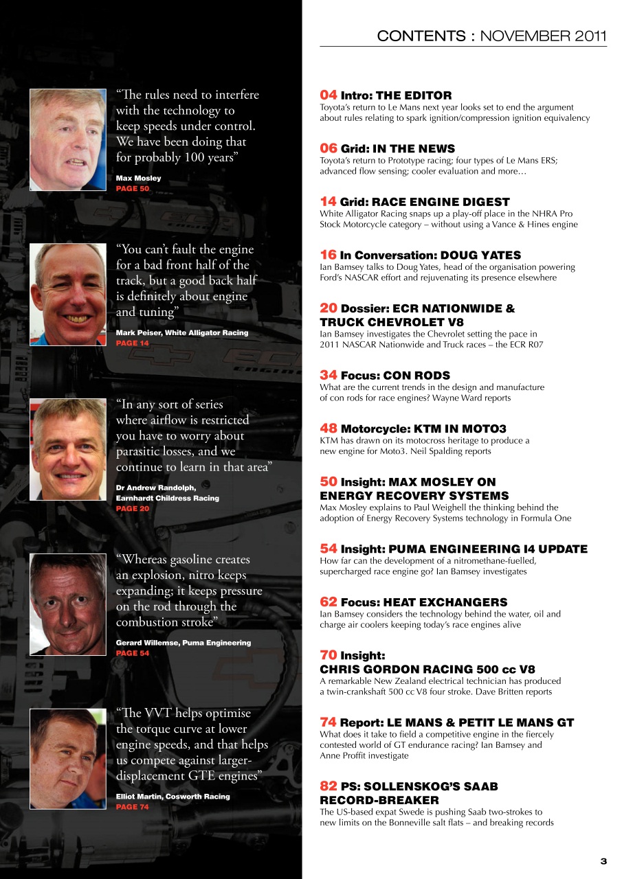 Race Engine Technology Preview Pages