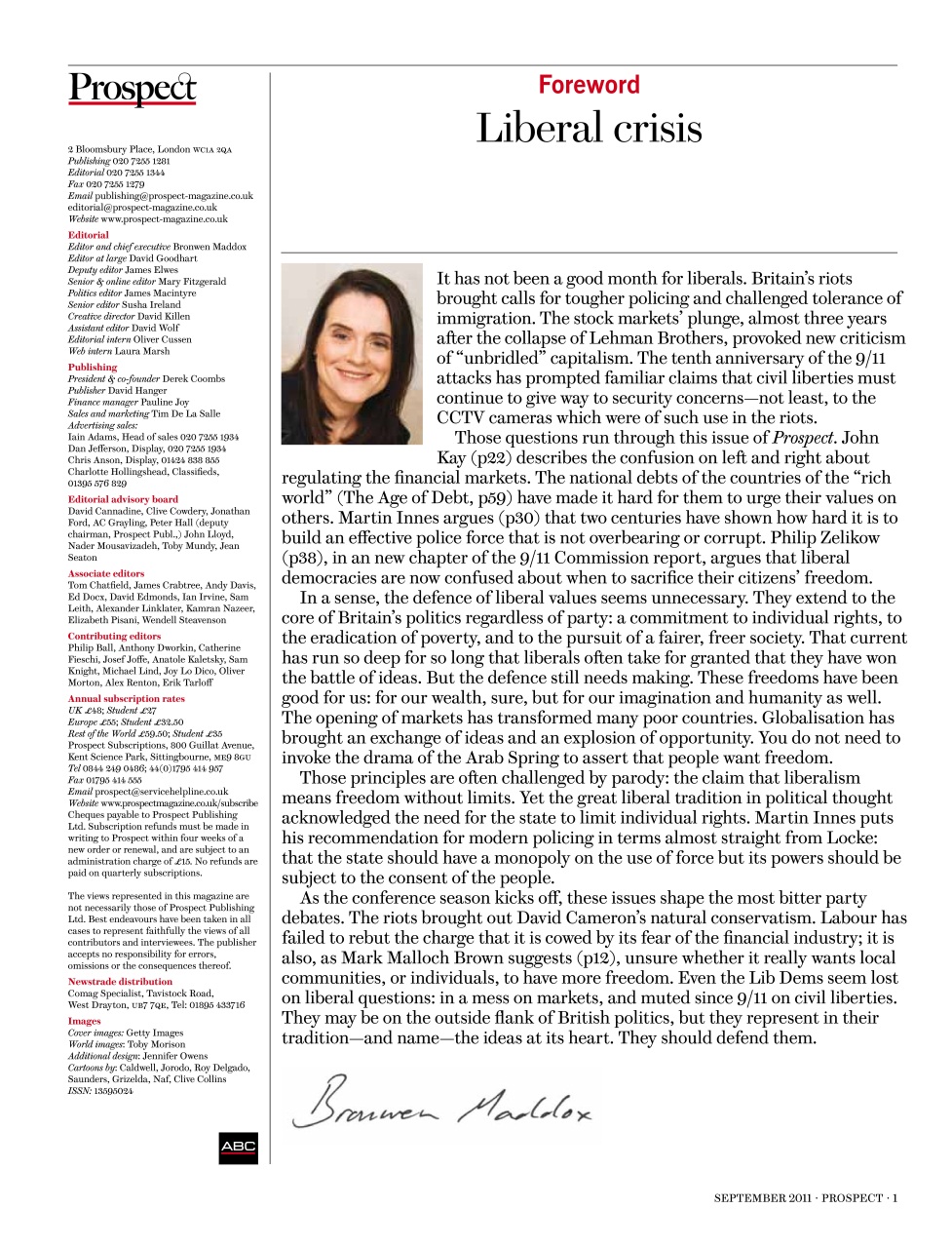 Prospect Magazine Preview Pages