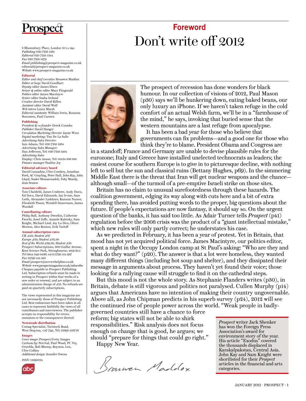 Prospect Magazine Preview Pages