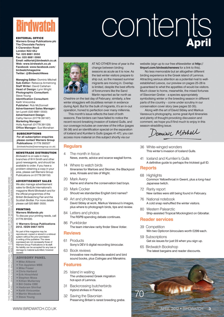 Birdwatch Magazine Preview Pages