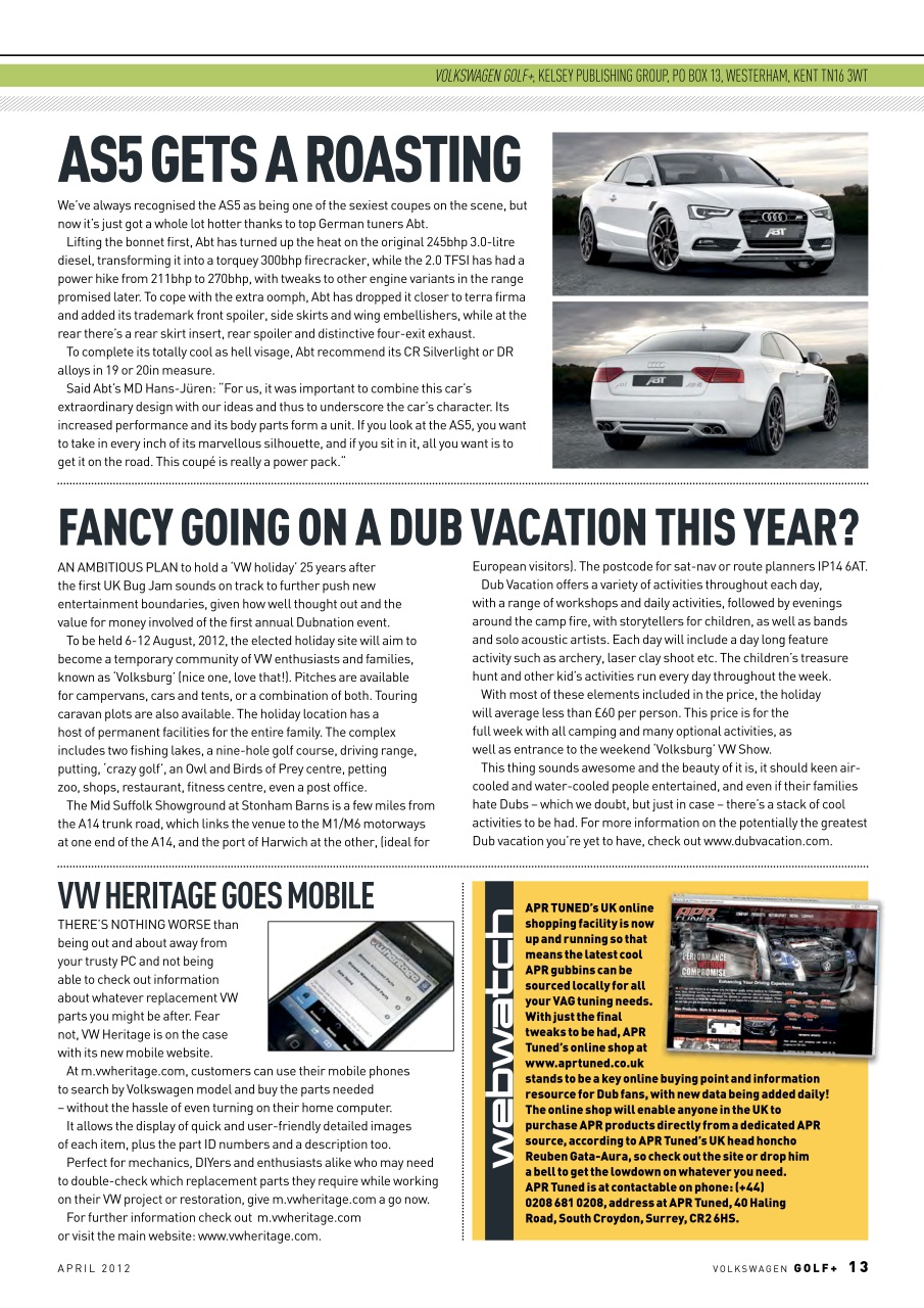 Volkswagen Golf + Preview Pages