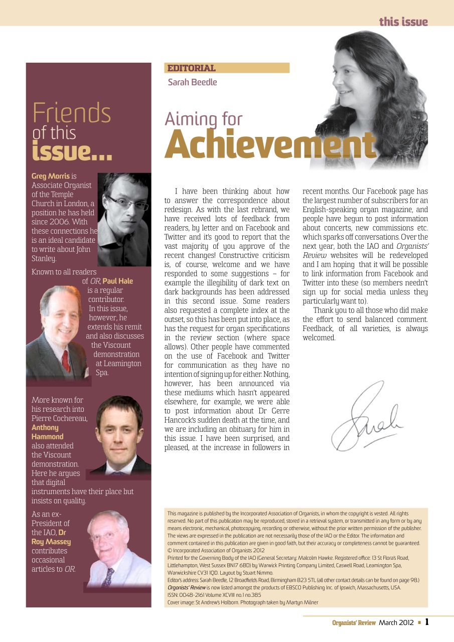 Organists' Review Preview Pages