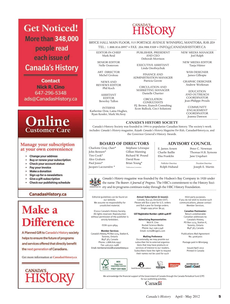 Canada's History Preview Pages