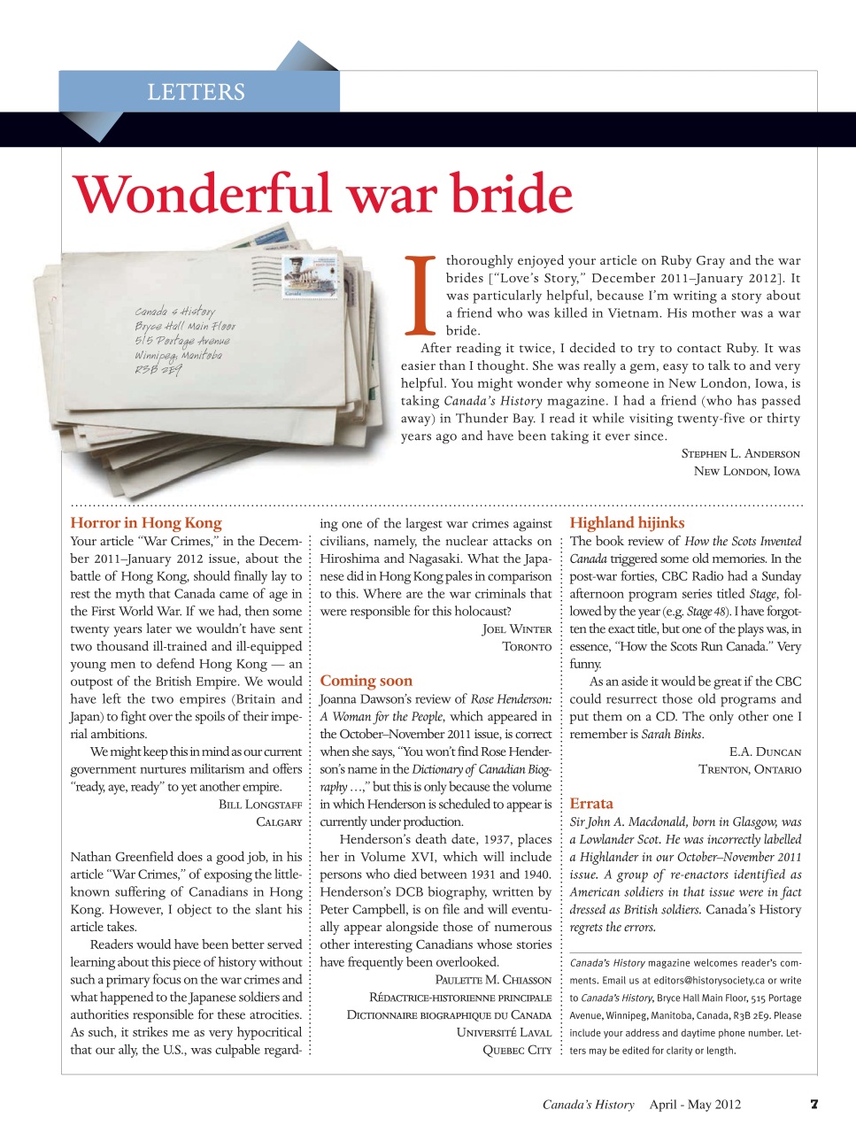 Canada's History Preview Pages