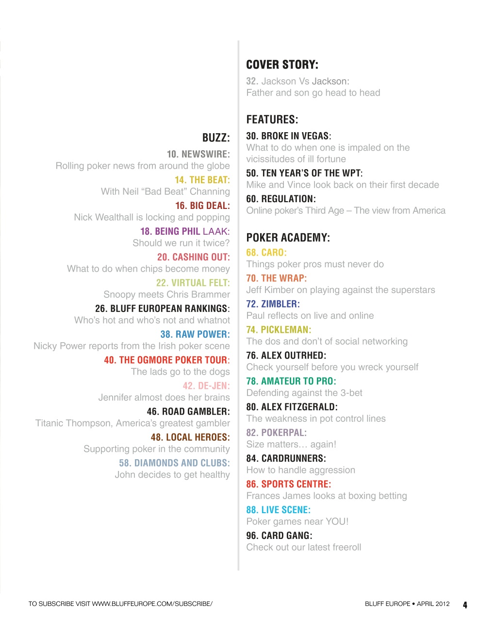 Bluff Europe Preview Pages