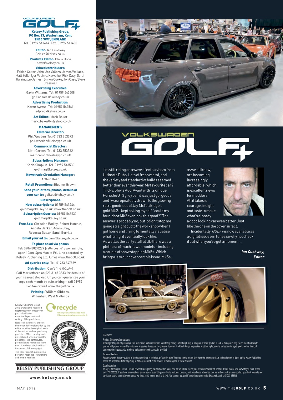 Volkswagen Golf + Preview Pages