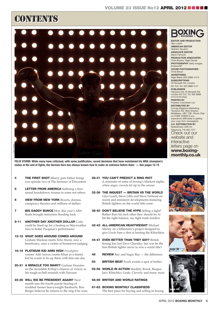 Boxing Monthly Preview Pages