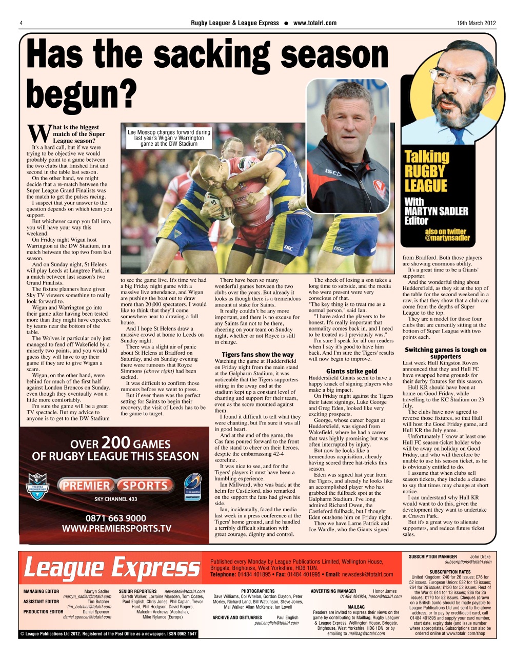 League Express Preview Pages