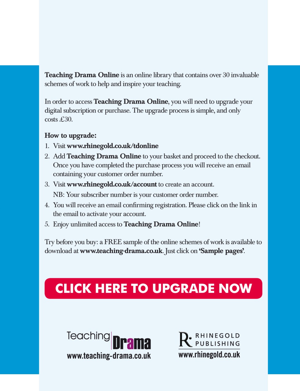 Drama and Theatre Preview Pages