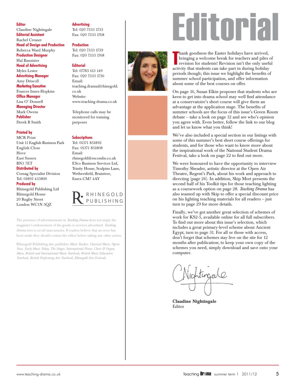 Drama and Theatre Preview Pages