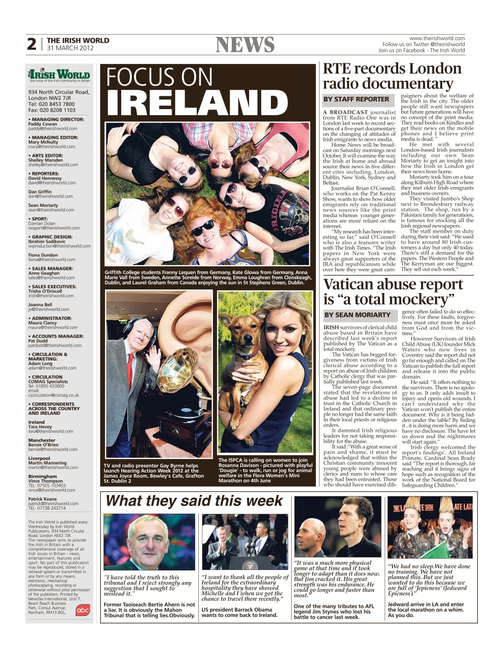 Irish World Preview Pages