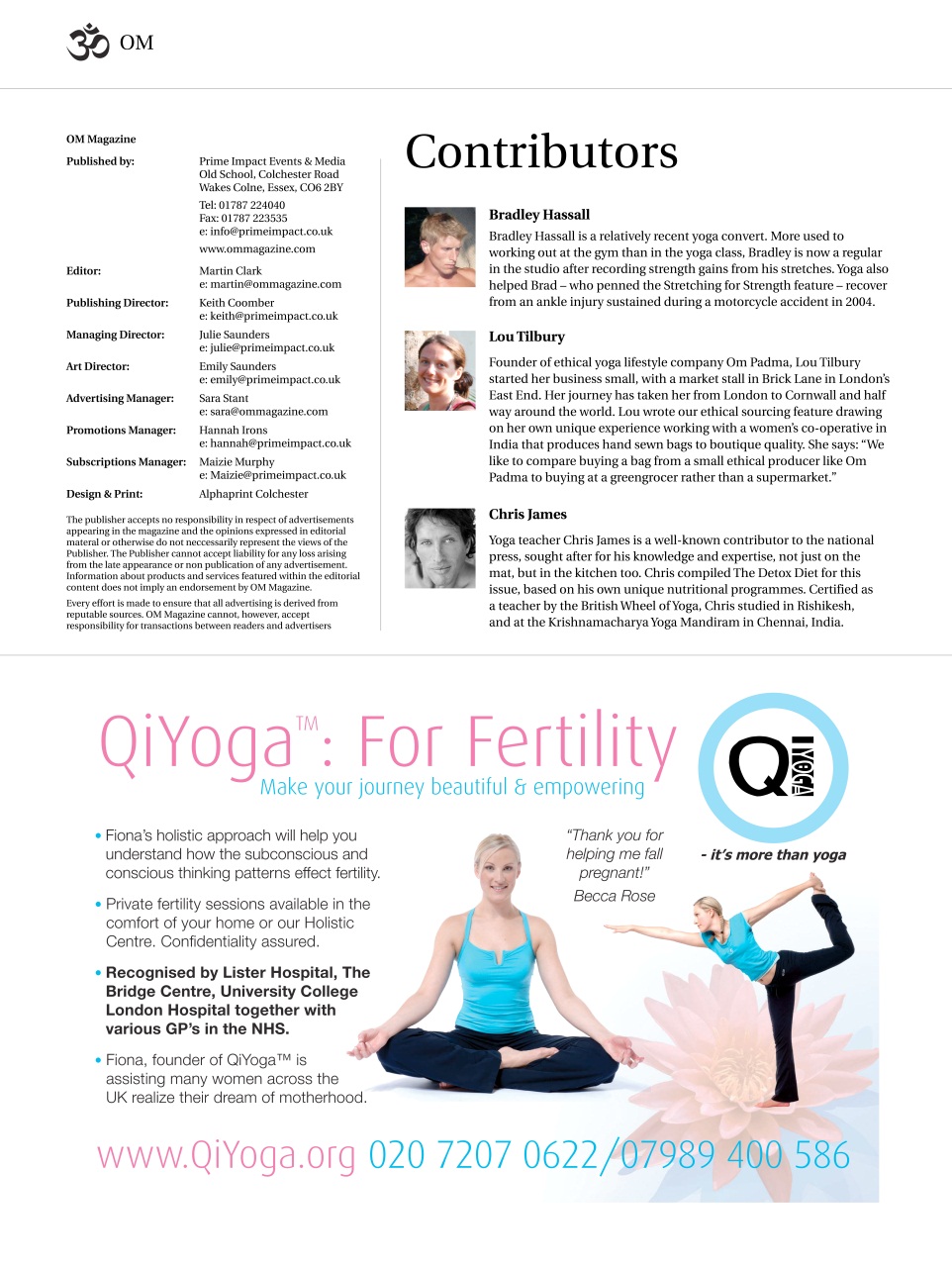 OM Yoga Magazine Preview Pages
