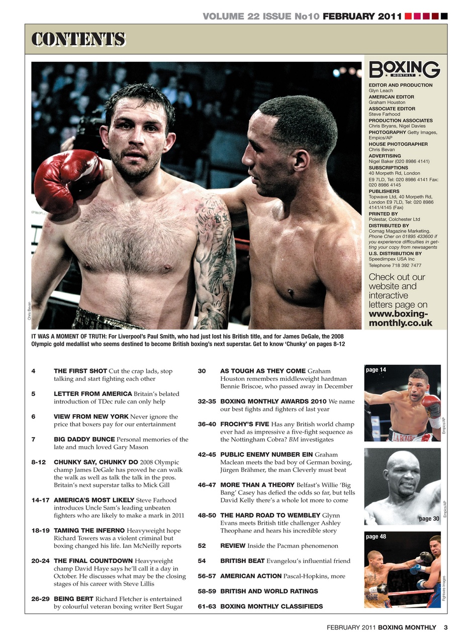 Boxing Monthly Preview Pages