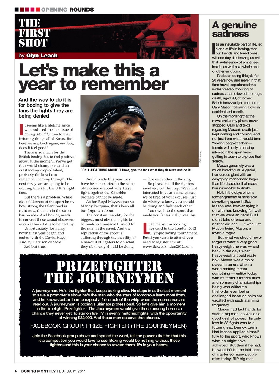 Boxing Monthly Preview Pages