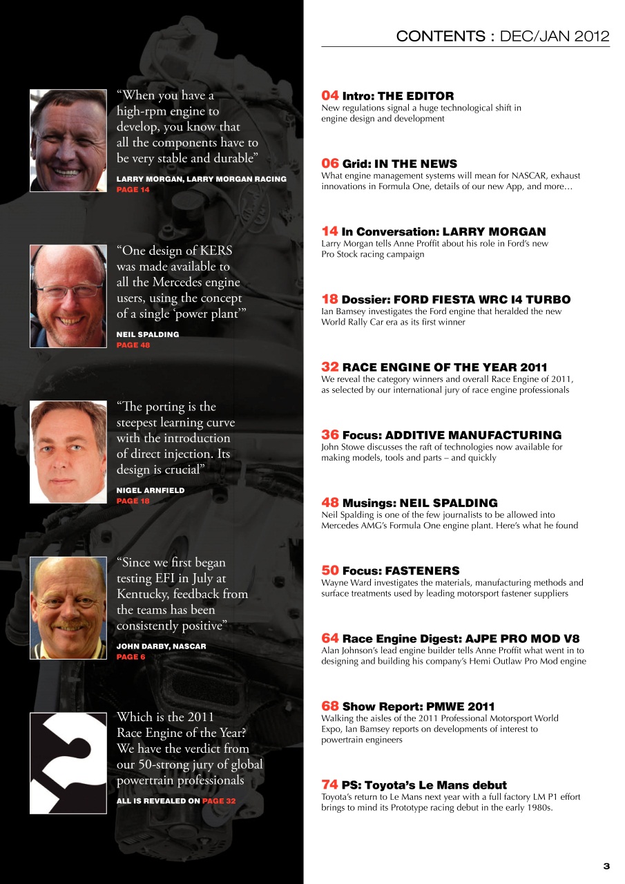 Race Engine Technology Preview Pages