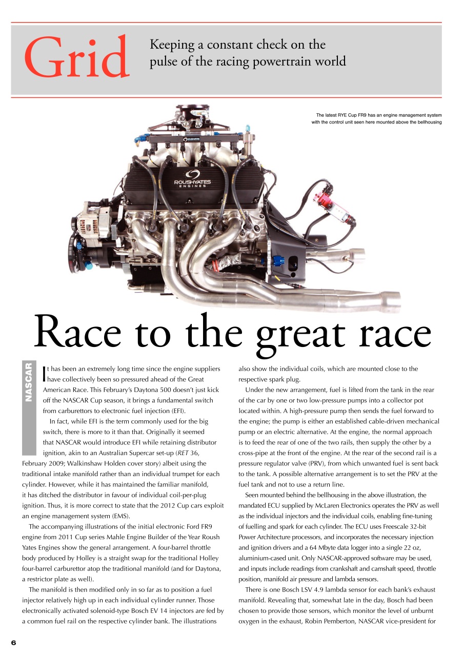 Race Engine Technology Preview Pages