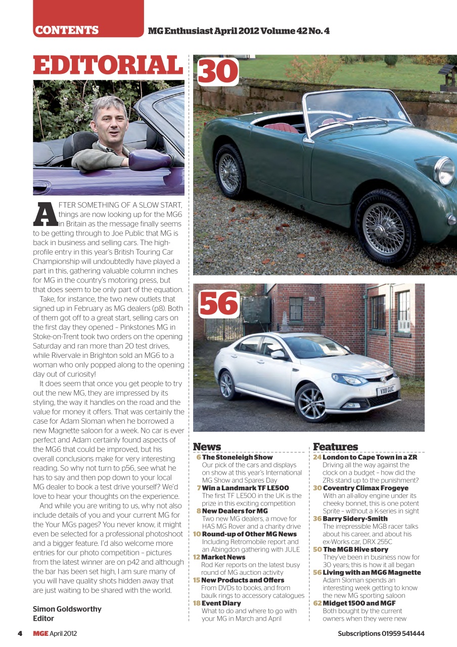 MG Enthusiast Preview Pages