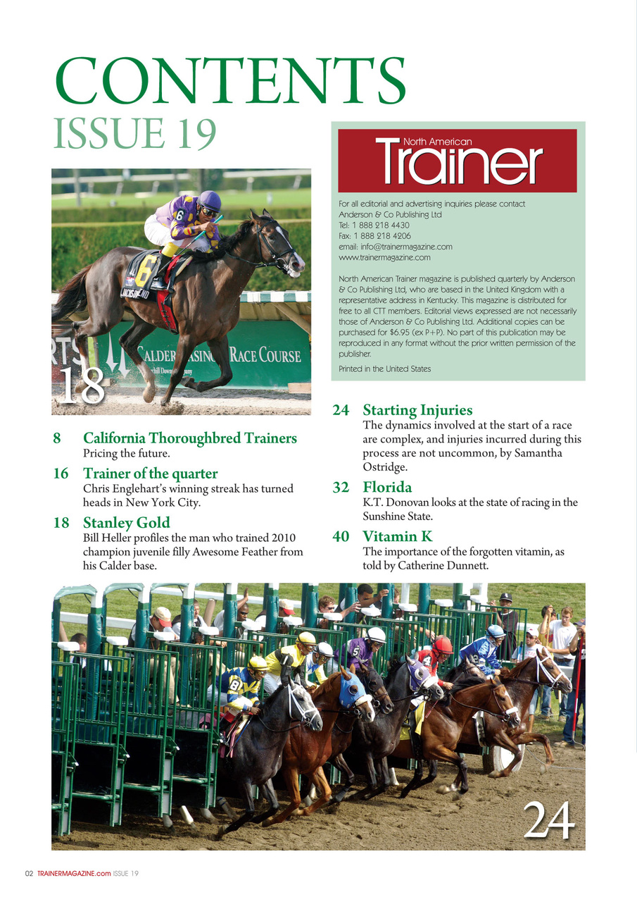 North American Trainer Magazine - horse racing Preview Pages