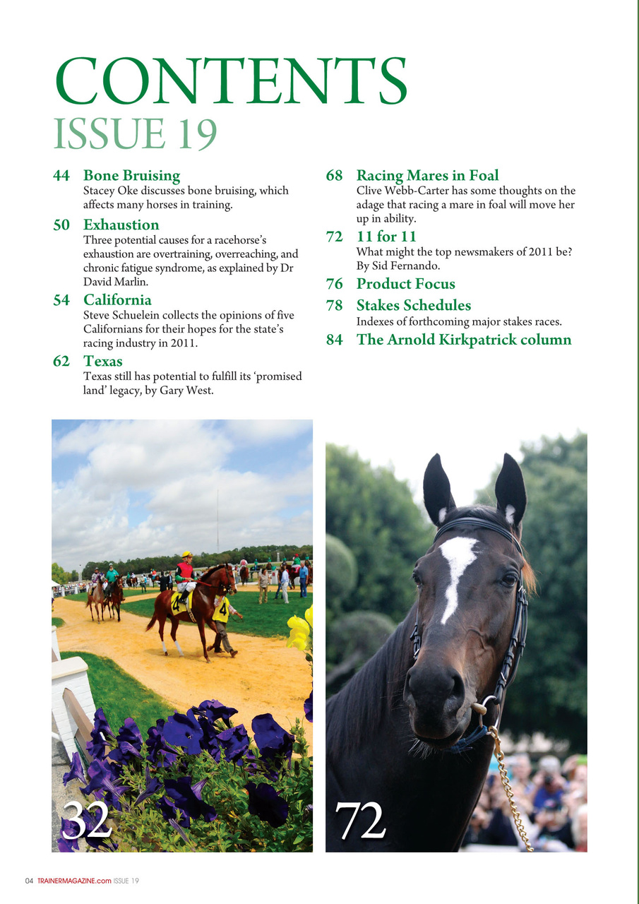 North American Trainer Magazine - horse racing Preview Pages